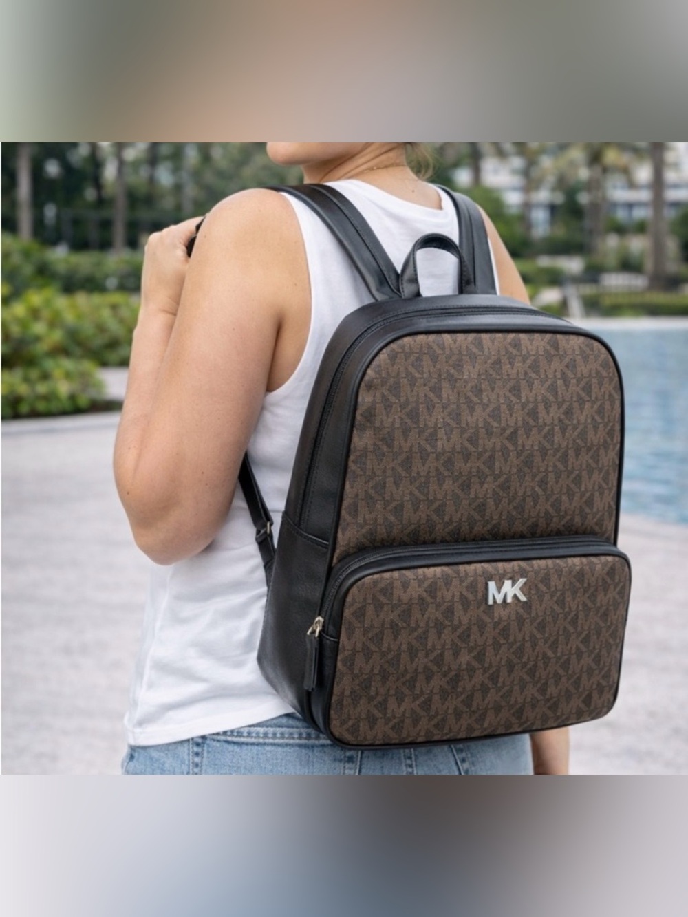 Michael Kors Everett Backpack Brown Black NWT